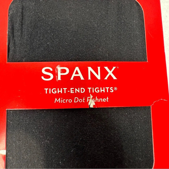 Spanx Tight End Tights Micro Dot Fishnet Tights in Very Black. Sz: C - Picture 12 of 13